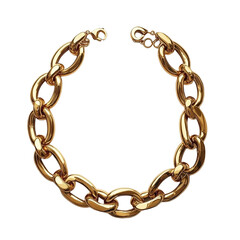 a bracelet made of a gold chain on a transparent background, PNG image, PNG file, Generative art.