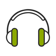 High-Quality Green Headphones Vector Art