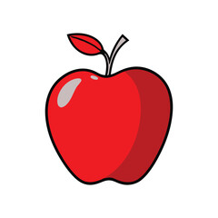 red apple isolated on white