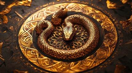 Obraz premium Intricate Mandala Design with Snake Centerpiece
