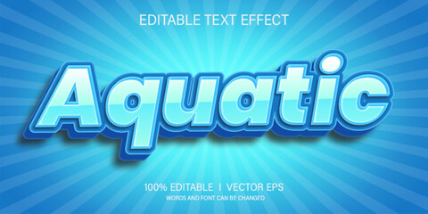 aquatic vector text effect with modern style design