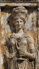 Obraz premium Intricate portrait of greek deities highlighting hebe s connection to the divine cup of the gods