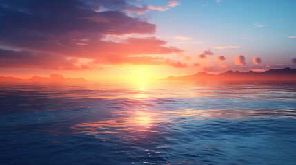 Obraz premium Serene Sunset Over the Ocean