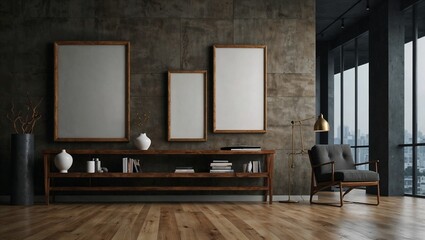 Black framed canvas, indoor background. A clean and blank whiteboard or chalkboard surface, ideal for adding text or graphics. Copy space.