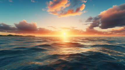 Fototapeta premium Stunning Sunset Over the Ocean