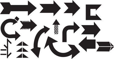 Vector Arrow Icon Set - Collection of Dynamic Arrows on White Background