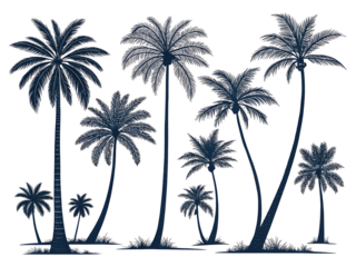 palm trees silhouettes