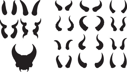 Devil Horns Silhouette for Halloween and Fantasy Designs