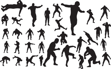 Wrestling Moves Silhouette Set for Dynamic Sport Designs
