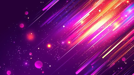 Fototapeta premium Abstract Neon Lines and Glowing Spheres Background