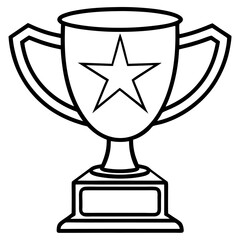 Trophy of Success Line Art Vector Design