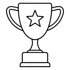 Trophy of Success Line Art Vector Design