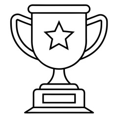 Trophy of Success Line Art Vector Design