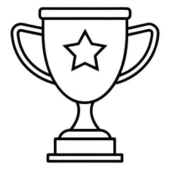 Trophy of Success Line Art Vector Design