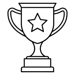 Trophy of Success Line Art Vector Design