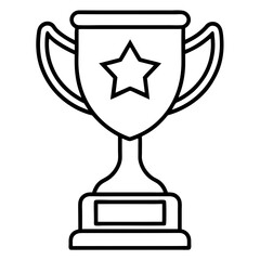 Trophy of Success Line Art Vector Design