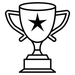 Trophy of Success Line Art Vector Design