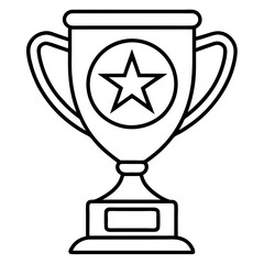 Trophy of Success Line Art Vector Design