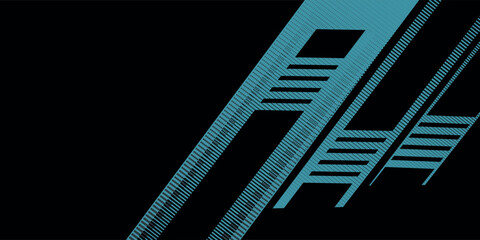 Obraz premium Abstract blue banner design vector, dynamic sporty horizontal background template for media promotion or web banner