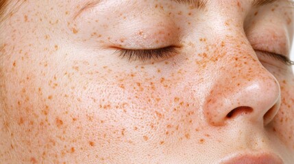 Close-Up of Facial Skin Displaying Redness and Acne Spots on Reflective Healthy Complexion