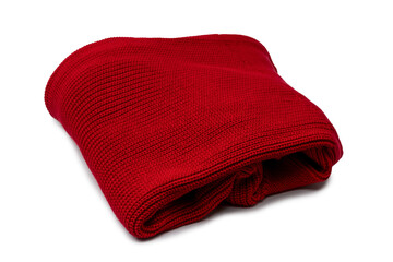 Red warm sweater isolated on a white background.