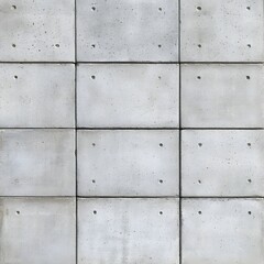 Seamless Concrete Texture with Geometric Grid Pattern on Monochrome Facade