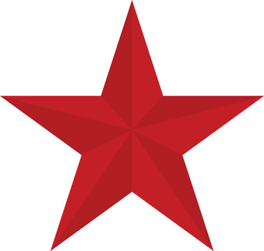 red star isolated on white