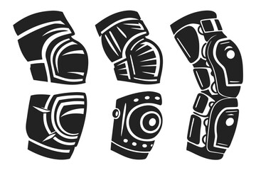 set of Hockey Elbow pads silhouette vector illustration © tanvir