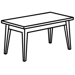 Wood Table Line Art Vector Design