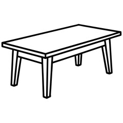 Wood Table Line Art Vector Design