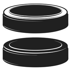 Hockey puck silhouette vector illustration