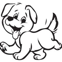 Dog black and white vactor design