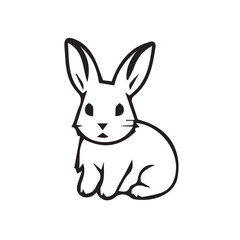 Rabbit black and white design