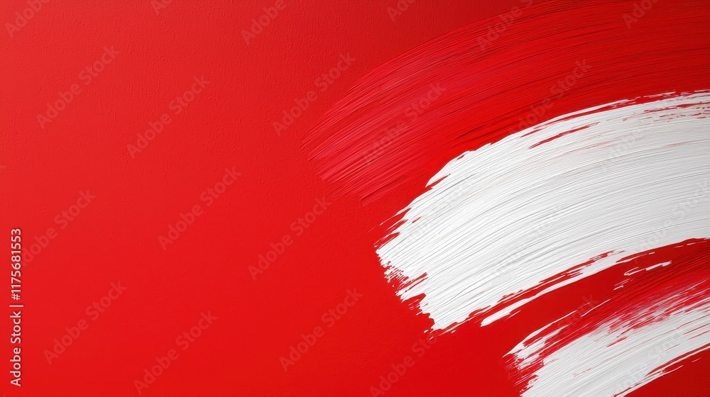Poster abstract textured background featuring bold red and white brush strokes creating a striking visual c