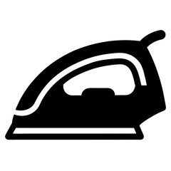 A electric iron silhouette vector icon illustration, iron on white background.