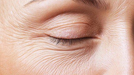 Obraz premium Close-Up of Skin Texture with Active Acne and Redness Around Eye Area