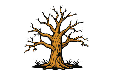 Fototapeta premium Realistic yet stylized vector illustration of lifeless trees ideal for gothic or fantasy themed artwork