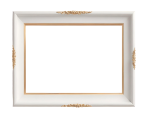 Shabby wooden frame isolated on transparent background 