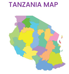 Fototapeta premium High detailed map of Tanzania. Outline map of Tanzania. Africa