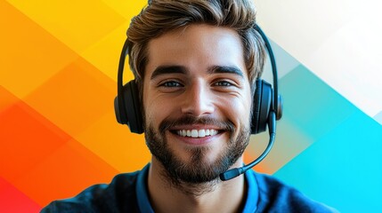 Smiling Customer Service Agent with Headset