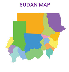High detailed map of Sudan. Outline map of Sudan. Africa