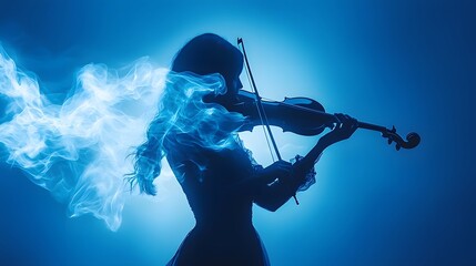 Fototapeta premium Ethereal Violin Performance Resonating with Transcendent Melodies and Surreal Atmospherics