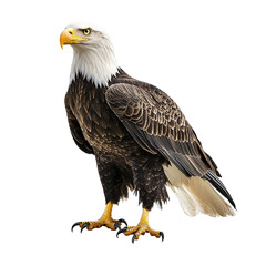 Obraz premium a bald eagle standing on a transparent background, photo PNG image, PNG file, Generative art.