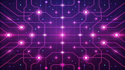 Obraz premium Futuristic Neon Pink Digital Grid Representing Data Flow, Technology, and Cyberpunk Aesthetics 