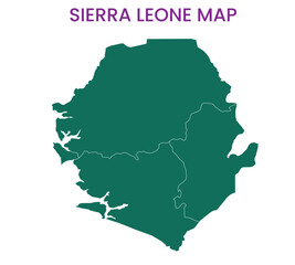 Obraz premium High detailed map of Sierra Leone. Outline map of Sierra Leone. Africa