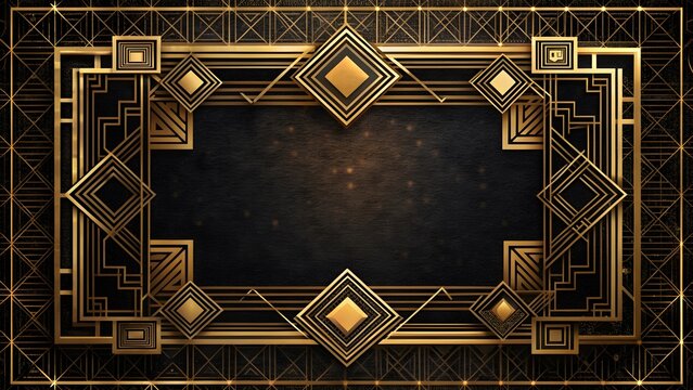 Premium Art Deco Wedding Invitation Border 