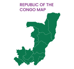 Obraz premium High detailed map of Republic of the Congo. Outline map of Republic of the Congo. Africa