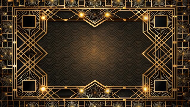 Luxury 1920s Style Golden Frame Design 