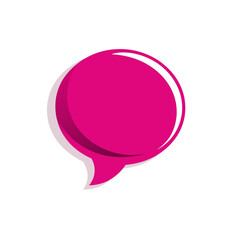  Pink Speech Bubble Icon, simple outline design