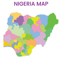 High detailed map of Nigeria. Outline map of Nigeria. Africa